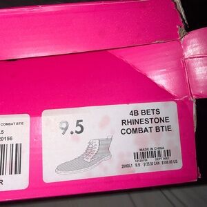 Betsey Johnson Rhinestone Combat Boots - Black